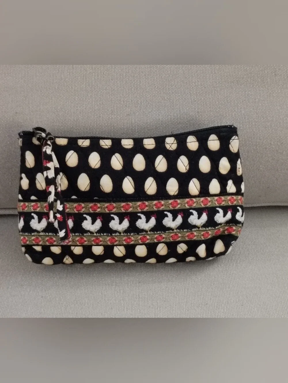 ❤️VERA BRADLEY CHANTICLEER Rooster and Eggs Cosmetic Case Travel Clutch
